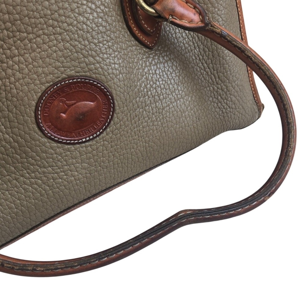 AS IS/FAIR/PROJECT BAG Vintage Dooney & Bourke All Weather Leather Satchel Brown - Picture 9 of 16